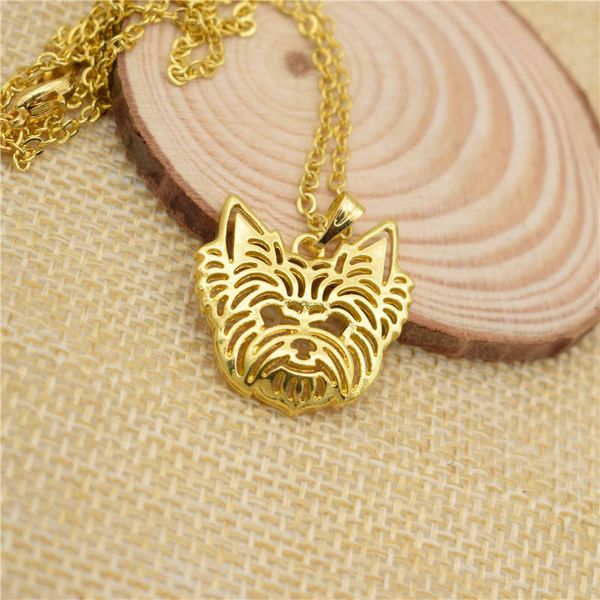 

new fashion cartoon boho chi yorkshire terrier dog necklace pendant for women choker necklace collares jewelry christmas gift, Silver