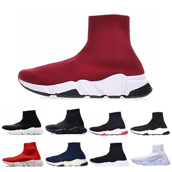 

designer men women speed trainer sock shoes red triple black white fashion casual shoes paris sneakers size 36-45