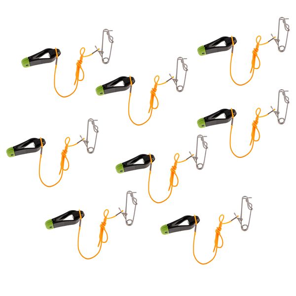 

8pcs downrigger release clips + 17in leader + long line snap mini power grip plus
