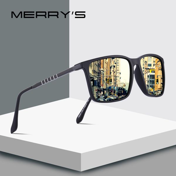 

merrys design men classic square hd polarized sunglasses aluminium legs uv400 protection s8133, White;black