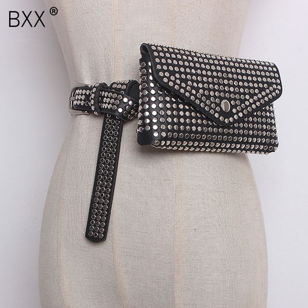 

bxx] 2020 new spring summer women fashion tide rivet pu leather belt mini-bag all-match ladies party bag la711