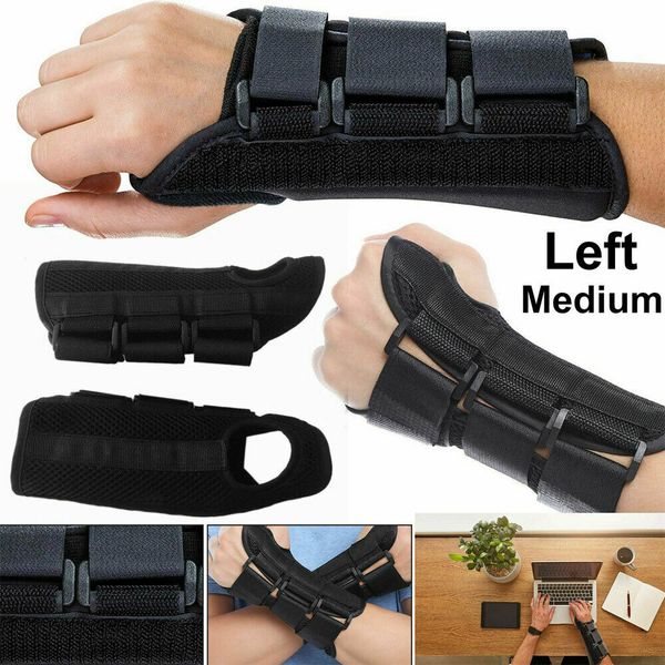 

2019 new style fashion adjustable carpal tunnel splint wrist brace hand support right left s m l nhs, Black;gray