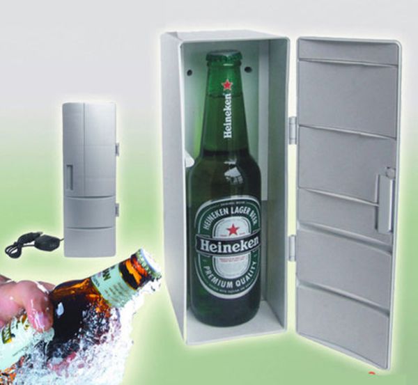 

portable mini usb fridge car laper cooler warmer dual use refrigerator with led light