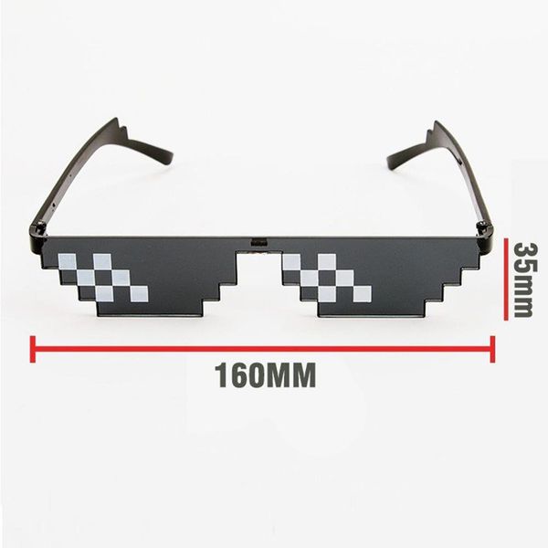

funny tricks mosaic sunglasses toys thug life black glasses women men polygonal pixel deal with it glasses props for kids adults