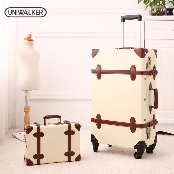 

uniwalker 12" 20" 22" 24" 26" vintage suitcase travel suitcase,scratch resistant rolling luggage bags 20 carry on l