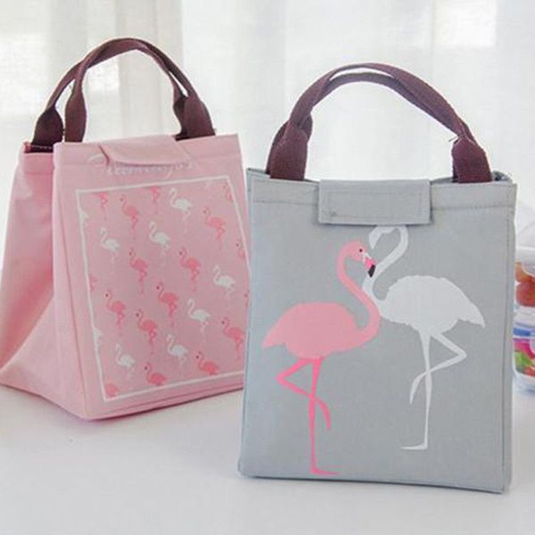 

cartoon insulated lunch bag thicken cold thermo tote bag cooler picnic, Blue;pink