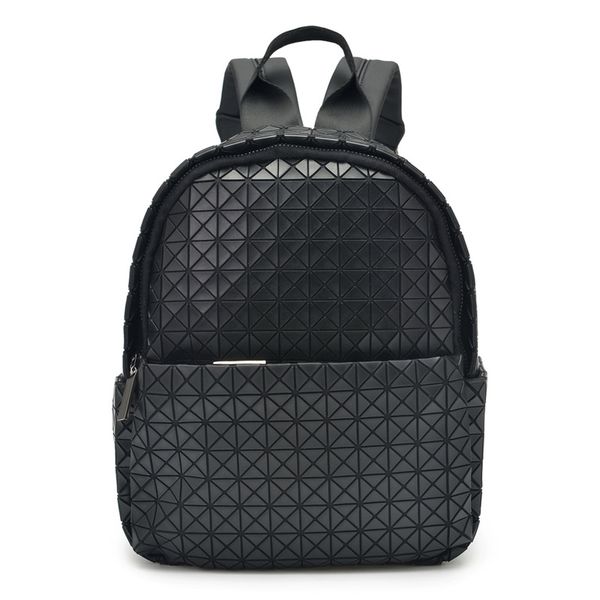 

2019 new lingge women's bag fashion casual backpack vertical foldable pure color pu laser symphony bag computer bag rhombus backpack