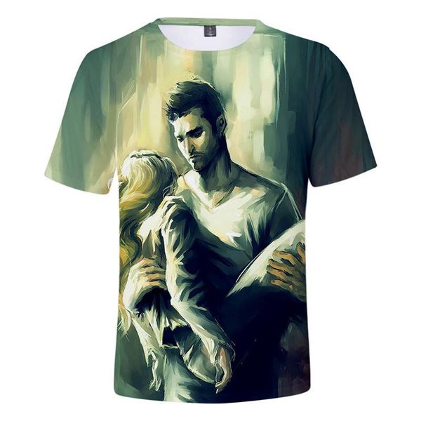 

neck short sleeve fashion homme tees couple clothing teen wolf derekhale mens 3d print tshirts crew, White;black