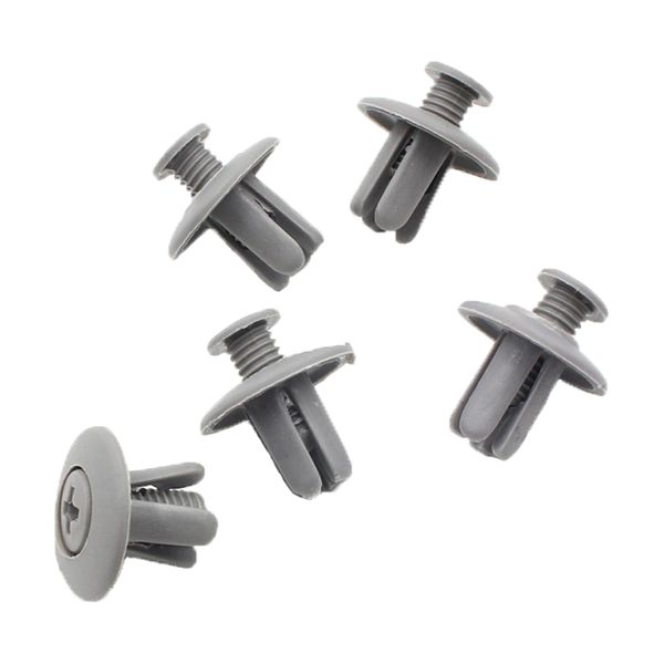 

car 8mm hole plastic screw rivets push gray auto vehicle engine cover bumper fender door trim panel