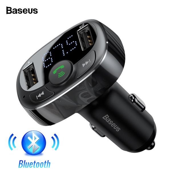 

baseus usb car charger kit handsfm transmitter aux modulator audio mp3 player bluetooth 4.2 fast charging car usb charger