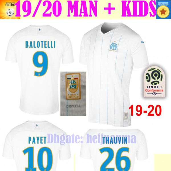 Acheter Maillot De Football De Lolympique De Marseille 201920 Ligue 1 Maillot De Foot Balotelli Lgustavo Thauvin 19 De 1321 Du Heijuanma