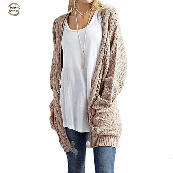 

long cardigan women long sleeve knitted sweater cardigans autumn winter womens sweaters jersey mujer invierno drop shipping, White;black