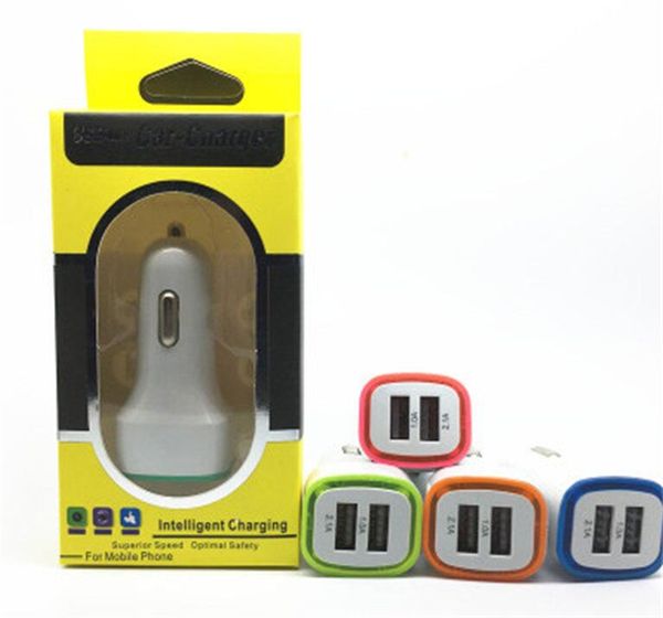 

led dual ports car charger rocket 5v 2.1a power adapter portable 2 ports usb car charger adapter with retail package for samsung s5