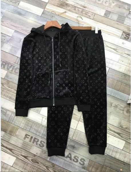 

brand luxury men's tracksuits sportswear hoodie + pants sets tracksuits 2pcs deportivo sports hoodie casual jogger suit, Gray