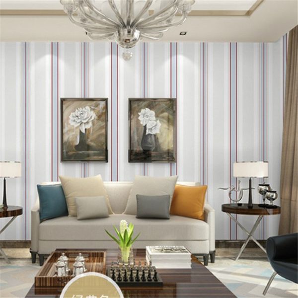 Living Modern Room Lines Wallpaper Roll Simple Vision Extend Stripes Wall Paper For Bedroom Walls Beige Blue Classic Red Wide Wallpaper For Desktop