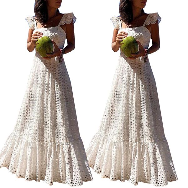 white long sundress with sleeves