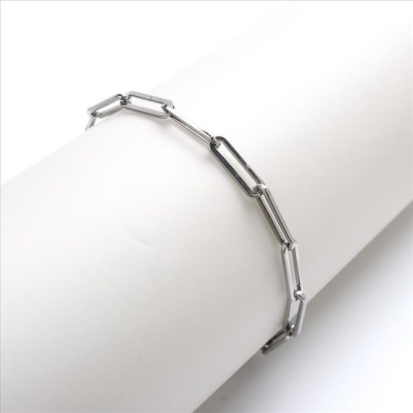 

new 304 stainless steel bracelet jewelry for women men 4mm chain bracelets gold oval fashion gift 19cm long, 1 piece, Black