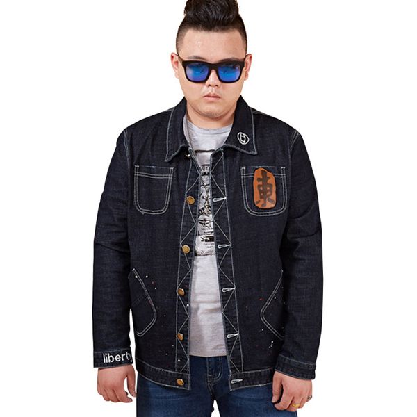 

loose mens jackets and coats pattern denim jacket casual men clothes 2018, Black;brown