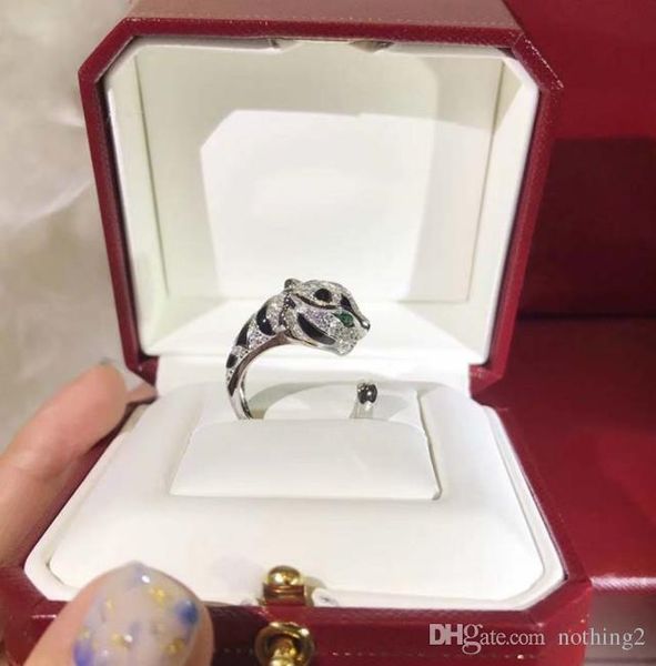 

designer panthÃ¨re de c jewelry ring s925 sterling silver studded luxury spotted leopard ring woman domineering open ring
