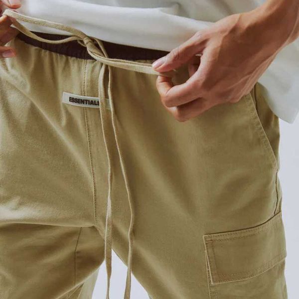 

2020 fear of god essentials cargo pants tooling drawstring trousers sweatpants casual sport joggers elastic waist pants sellers, Black