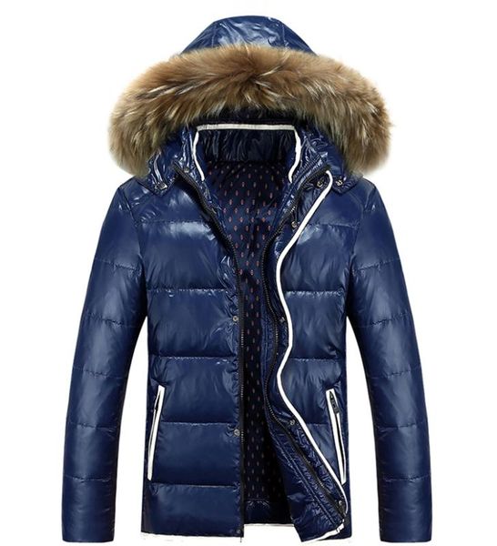 

qylvawoy2020 new parka мужская пуховик зима мужской белый утка вниз higt человек качество енота меховой воротник пальто с капюшоном zz027, Black