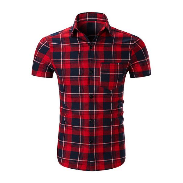 

nibesser 2019 new fashion men plaid shirt men's business casual plaid style long sleeve single breasted shirts brand summer, White;black