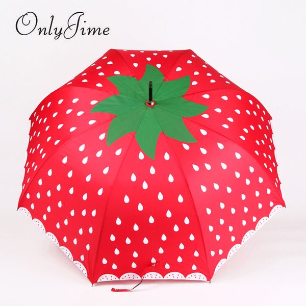 

only jime creative personality fruit strawberry long handle kid umbrella princess creative umbrella straight long handle kid