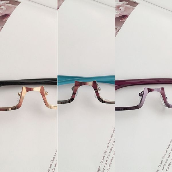 

second dimension anime little fairy half without film glasses frame fashionable temperament decorative metal glasses frame, Silver