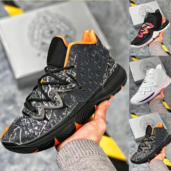 

Kyrie Five 5 Zoom Black Magic Sky star Mens Basketball Shoes 5S Men Rainbow Black White Light weight breathable Sports Sneakers US 7-12