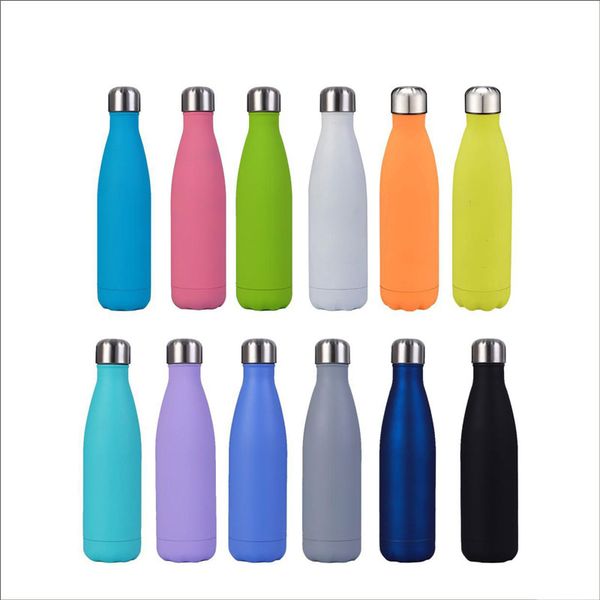 

double wall vacuum leakproof sports water bottle excellent solid color stainless steel 500ml coke water bottle