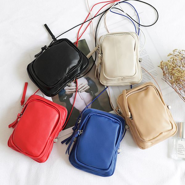 

fashion slung mobile phone bag solid color student shoulder bag simple leisure mini change small chest