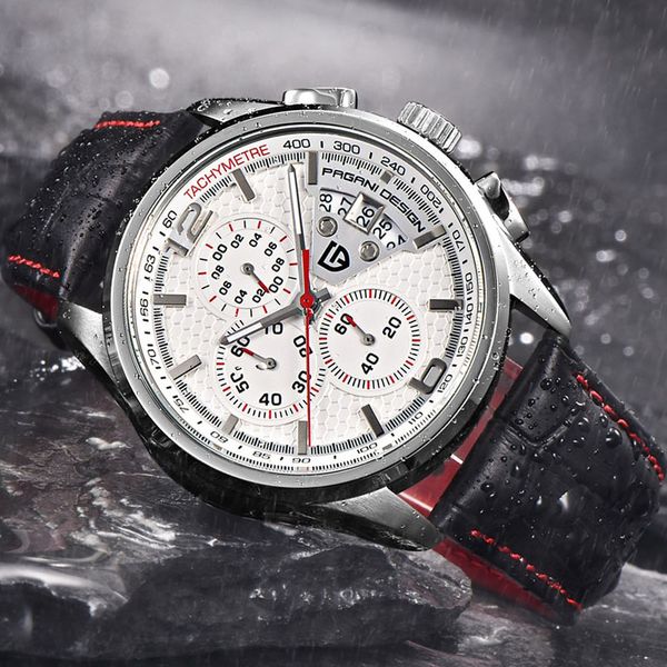 

2019 new pagani design watches men multifunction quartz chronograph sport diving casual watch men relogio masculino, Slivery;brown