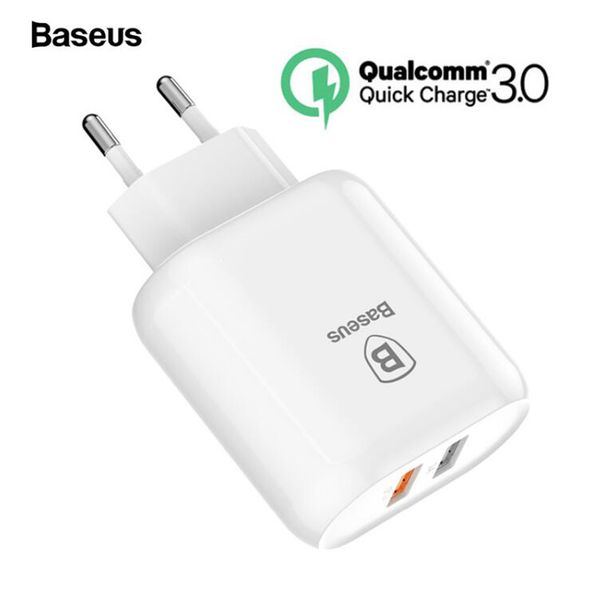 

baseus usb charger quick charger 3.0 dual band adapter eu mobile phone charging travel wall charger for iphone samsung xiaomi