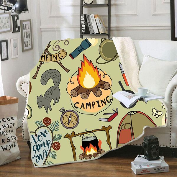 

dropship camping bus throw blanket flannel cobertor printed blankets for beds soft warm shawl winter fleece blankets est