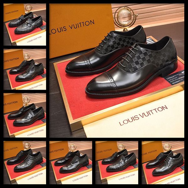 

18ss men shoes genuine leather pointed toe handmade office business mixed brown color luxury wedding dress formal oxfords mens shoe, Black