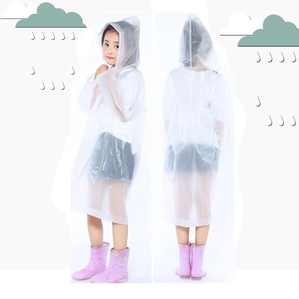 

1pc portable reusable raincoats children rain ponchos for 6-12 years old