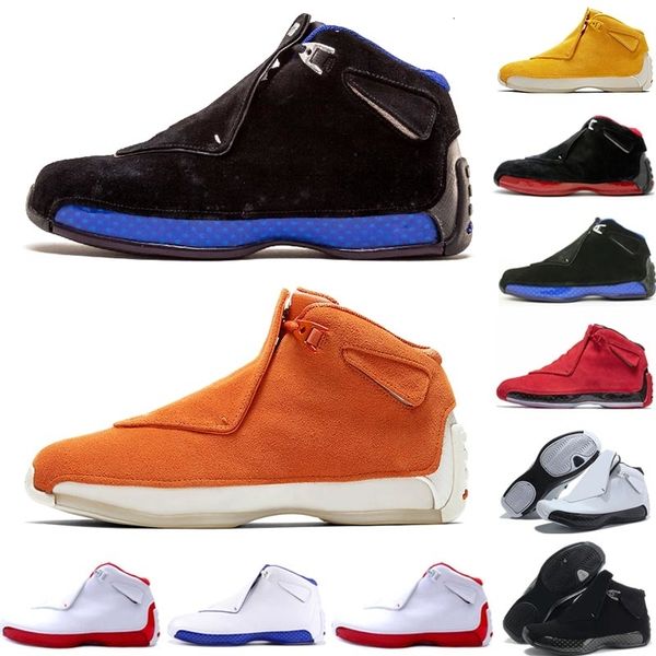 

18 black sport royal men basketball shoes yellow orange suede brand 18s toro blue cool grey varsity red sport trainer fashion sneakers