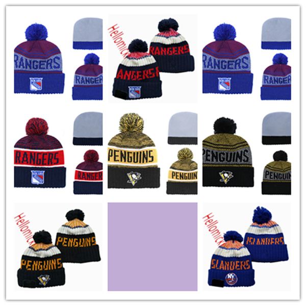 

new york rangers knit hat black green embroidered grey blue pittsburgh penguins beanies new york islanders caps  fit all, Black;white