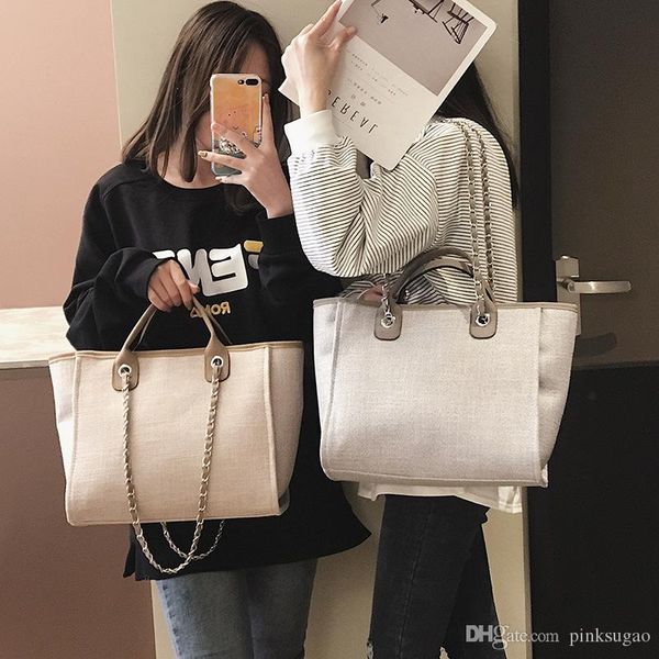 

pink sugao new fashion tote bags women handbags chain shoulder bag large capacity new styles wild big handbag canvas materail v970702