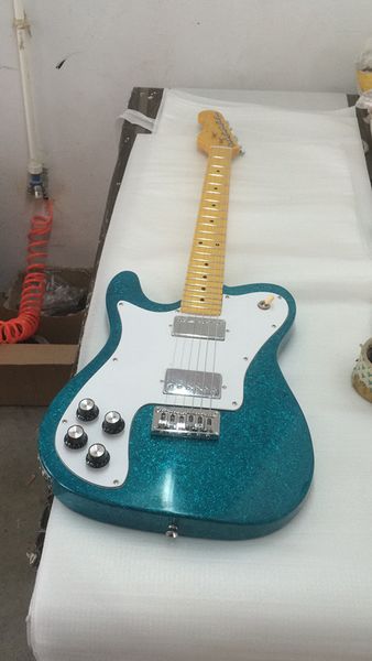 

Granular blue white guitar board left hand electric guitar per onalized ervice
