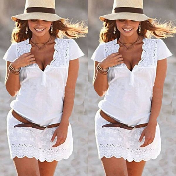 

new women slim lace v neck bodycon evening party short mini dress, Black;gray