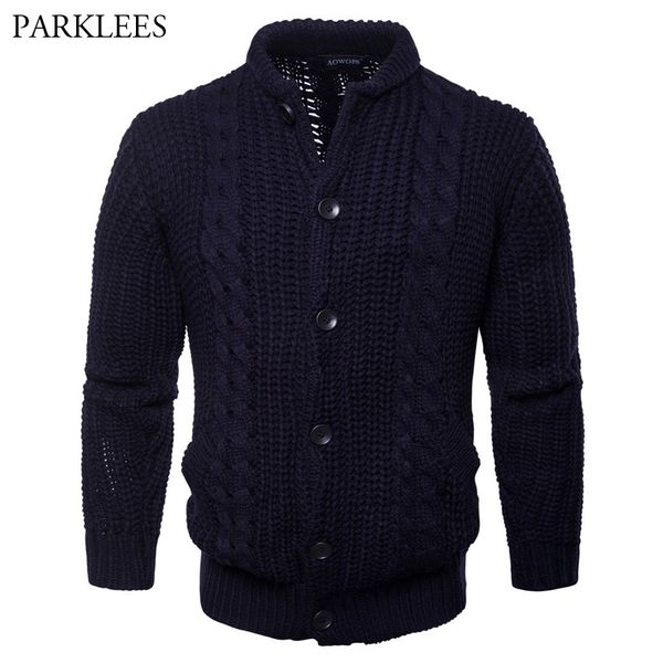 

mens solid color single breasted cardigan sweater pockets 2018 autumn new knitting sweaters cardigans men sweatercoat pull homme, White;black