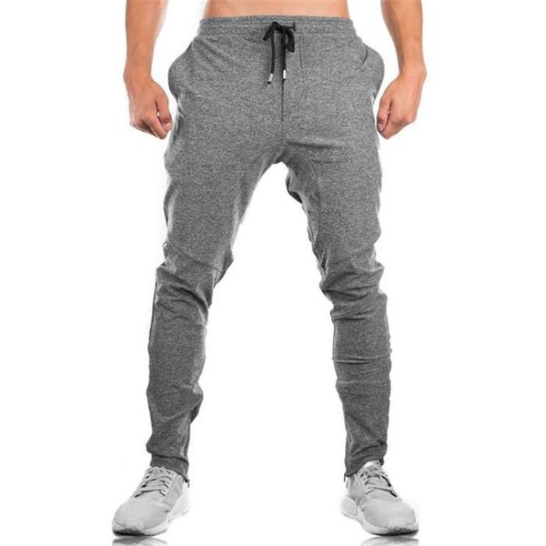 

new 2018 autumn fitness mens gyms pants fashion men sweatpants slim fit mens joggers bodybuilding sweat pants size 3xl, Black