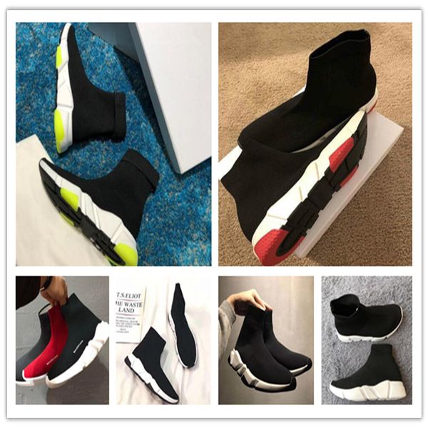 

2019 speed trainer black designer sneakers women black red casual shoes fashion socks sneaker boots