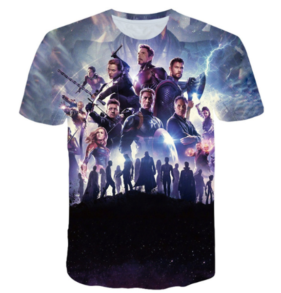 

2019 new marvel avengers endgame 4 3d printed iron man captain america t-shirts compression fitness quick dry superhero tees q716, White;black