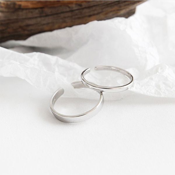 

серебряные кольца стерлингового серебра 925 пробы регулируемые простые широкие кольца женские модные украшения для банкета свадьба, юбилей, Golden;silver