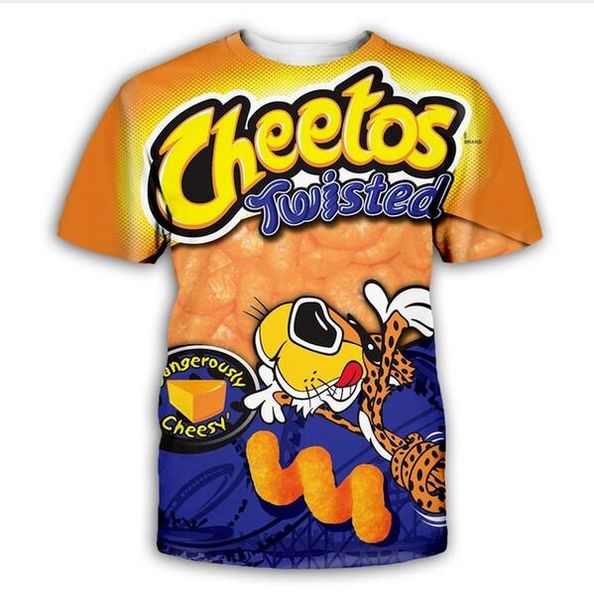

2019 big yards t-shirt women men cheetos food 3d sublimation print t-shirt summer clothes t-shirt drw0101, White;black