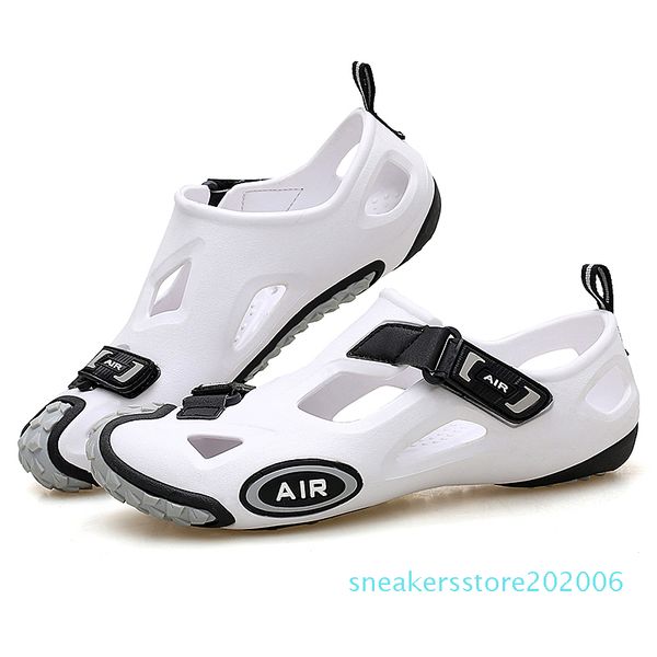 

summer air slipper men women casual shoes mules clogs big size 45 beach slippers male water hollow jelly chaussure homme s06, Black