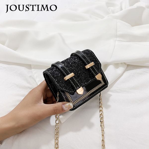 

маленькие женщины квадратное плечо crossbody сумка 2020 мода лакированная кожа блестками слинг сумки девушки малыш сумочка мини лоскут кошел