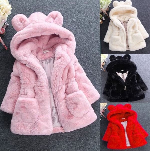 

ale girl's faux fur padded coat jackets thickened child sweater jacket zipper rabbit ears hoodies winter autumn coats sx01, Blue;gray